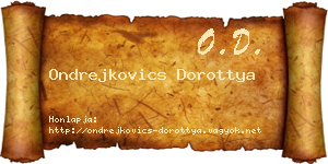 Ondrejkovics Dorottya névjegykártya